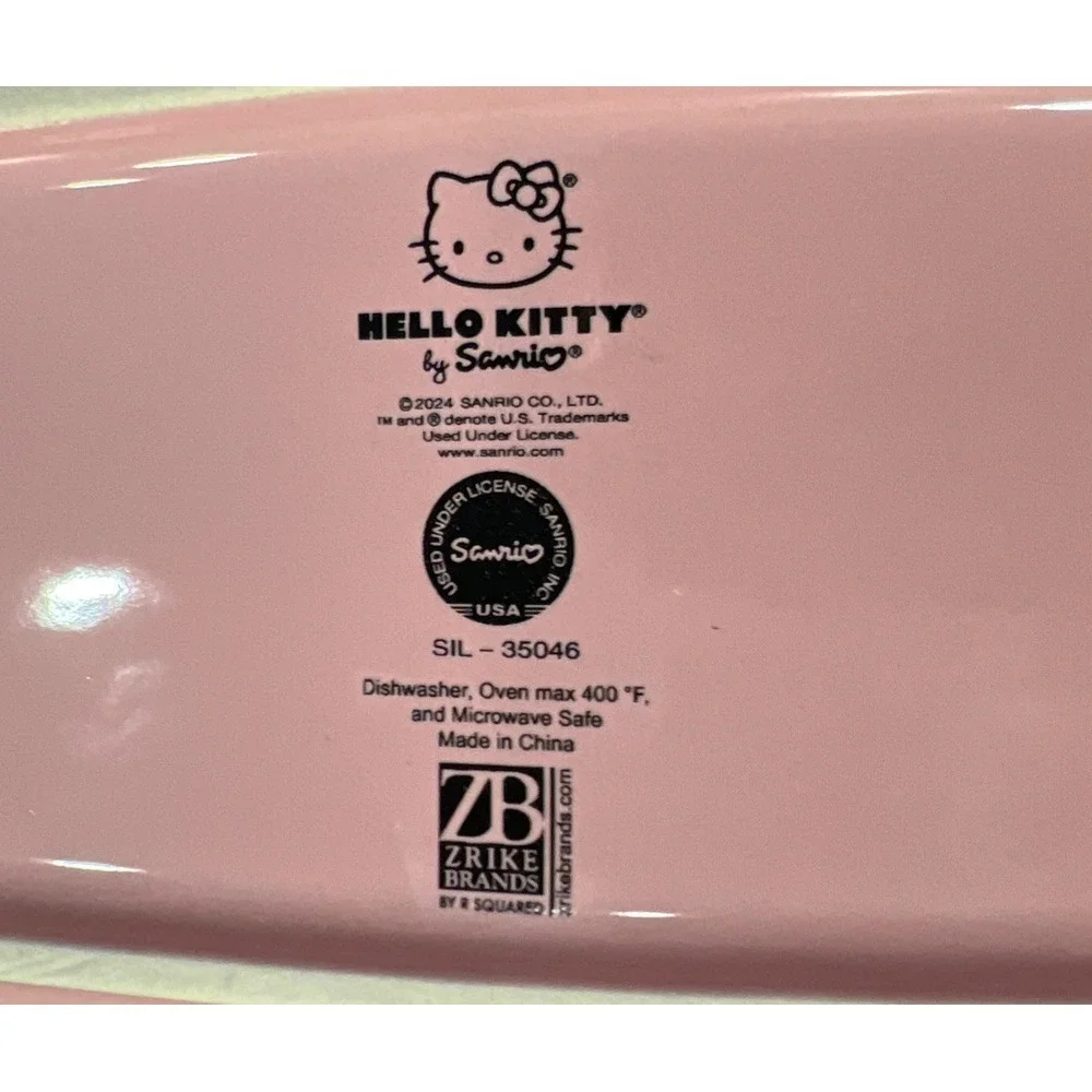 Hello Kitty Christmas Santa Rectangular Loaf Pan Holiday Pink‎ Ceramic ZRike